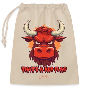 A red flag for cow and bull - Closable cotton gift bag (25x30cm) - nature - Front