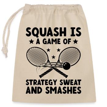 Squashspieler Squash-Tennisspieler Raquetball-Spor - Verschließbarer Geschenkbeutel aus Baumwolle (25x30cm) - Natur - Vorne