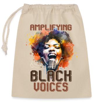 BlackVoices - Black History Month African - Verschließbarer Geschenkbeutel aus Baumwolle (25x30cm) - Natur - Vorne