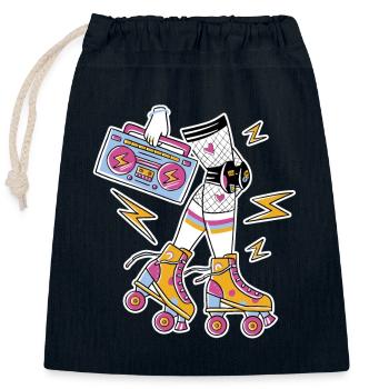 Retro Rollers Groove Vibes - Verschließbarer Geschenkbeutel aus Baumwolle (25x30cm) - Navy - Vorne