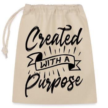 Verset biblique chrétien créé dans un but précis - Sac cadeau en coton avec cordon (25 x 30 cm) - nature - Devant