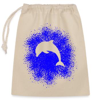 Dauphin - Sac cadeau en coton avec cordon (25 x 30 cm) - nature - Devant