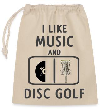 Disc golf - Closable cotton gift bag (25x30cm) - nature - Front