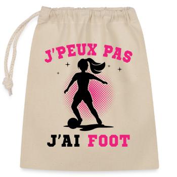 J Peux Pas J Ai Foot - Sac cadeau en coton avec cordon (25 x 30 cm) - nature - Devant