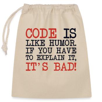 Explication du code Développeur Développeur de logiciels - Sac cadeau en coton avec cordon (25 x 30 cm) - nature - Devant