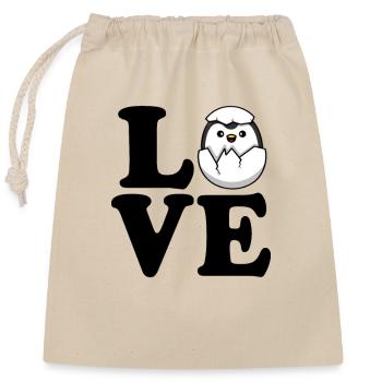 Pingouin Amour Oiseau de mer Manchot royal Manchot empereur - Sac cadeau en coton avec cordon (25 x 30 cm) - nature - Devant