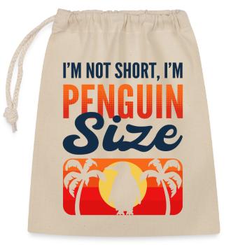 Je ne suis pas petit, je suis pingouin de taille manchot royal - Sac cadeau en coton avec cordon (25 x 30 cm) - nature - Devant
