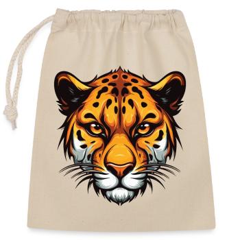 Tête de guépard - Sac cadeau en coton avec cordon (25 x 30 cm) - nature - Devant