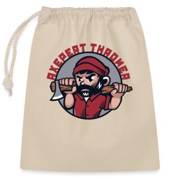 Axepert Thrower Jeu de lancer de hache Competition Axe - Sac cadeau en coton avec cordon (25 x 30 cm) - nature - Devant