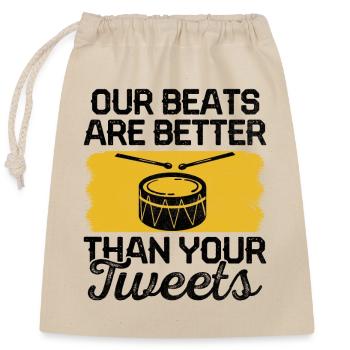 Corps de tambours Fanfare Drum Corp Musique Percussio - Sac cadeau en coton avec cordon (25 x 30 cm) - nature - Devant
