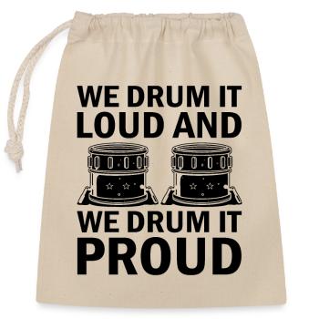 Corps de tambours Fanfare Drum Corp Musique Percussio - Sac cadeau en coton avec cordon (25 x 30 cm) - nature - Devant
