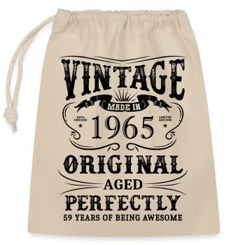 Vintage Made In 1965 59 ans d’être génial - Sac cadeau en coton avec cordon (25 x 30 cm) - nature - Devant