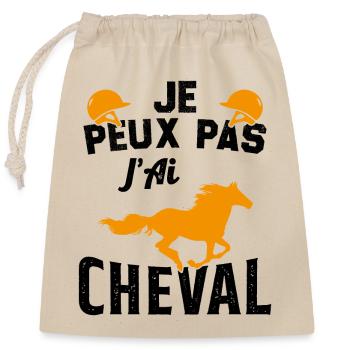 I can't I have a horse - Closable cotton gift bag (25x30cm) - nature - Front