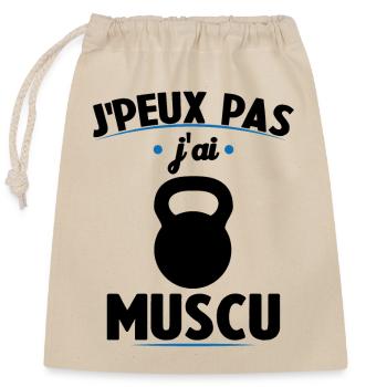 I can't I worked out - Closable cotton gift bag (25x30cm) - nature - Front