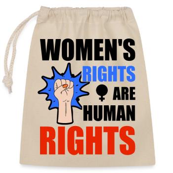 Les droits des femmes sont des droits humains - Sac cadeau en coton avec cordon (25 x 30 cm) - nature - Devant
