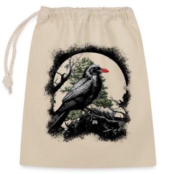 Oiseau corbeau magique Oiseaux d’horreur sombres - Sac cadeau en coton avec cordon (25 x 30 cm) - nature - Devant