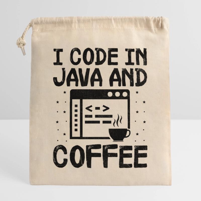 Café Codage Programmeur Codeur Développeur Nerd Coff Sac cadeau en coton avec cordon (25 x 30 cm)