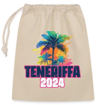 Tenerife 2024 Vacances Palm Blob - Sac cadeau en coton avec cordon (25 x 30 cm) - nature - Devant