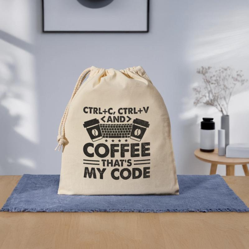 Kaffee-Codierung Programmierer Programmierer Entwickler Nerd Coff Verschließbarer Geschenkbeutel aus Baumwolle (25x30cm)