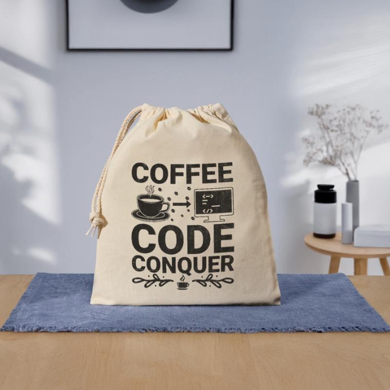 Kaffee-Codierung Programmierer Programmierer Entwickler Nerd Coff Verschließbarer Geschenkbeutel aus Baumwolle (25x30cm)