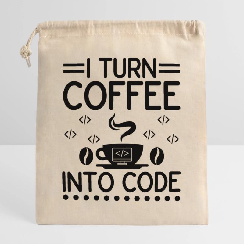 Kaffee-Codierung Programmierer Programmierer Entwickler Nerd Coff Verschließbarer Geschenkbeutel aus Baumwolle (25x30cm)