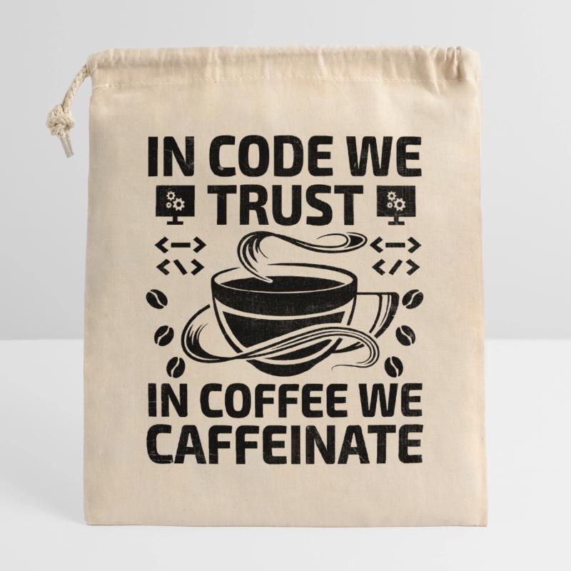 Café Codage Programmeur Codeur Développeur Nerd Coff Sac cadeau en coton avec cordon (25 x 30 cm)