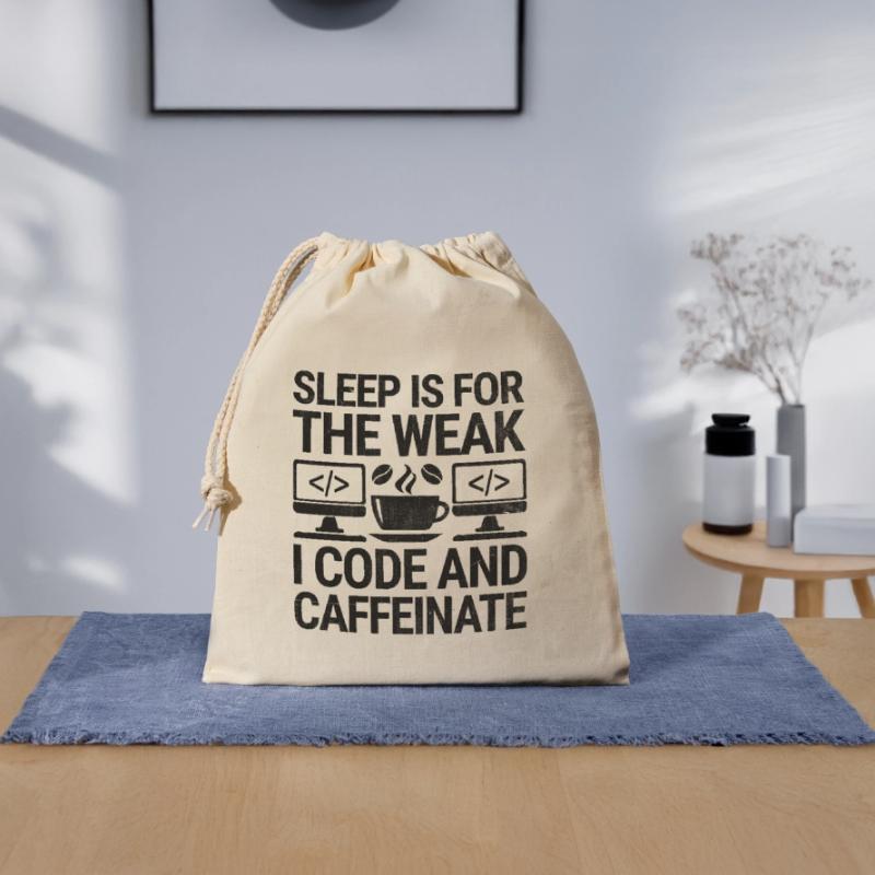 Café Codage Programmeur Codeur Développeur Nerd Coff Sac cadeau en coton avec cordon (25 x 30 cm)
