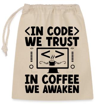 Kaffee-Codierung Programmierer Programmierer Entwickler Nerd Coff - Verschließbarer Geschenkbeutel aus Baumwolle (25x30cm) - Natur - Vorne