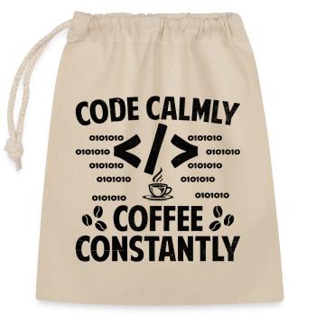 Kaffee-Codierung Programmierer Programmierer Entwickler Nerd Coff - Verschließbarer Geschenkbeutel aus Baumwolle (25x30cm) - Natur - Vorne