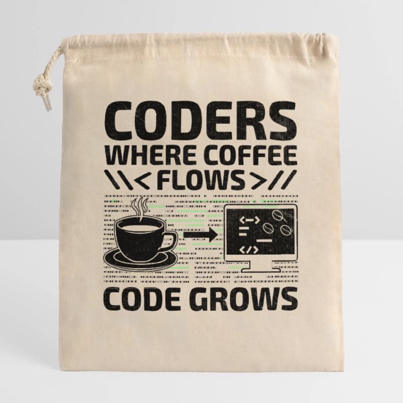 Kaffee-Codierung Programmierer Programmierer Entwickler Nerd Coff Verschließbarer Geschenkbeutel aus Baumwolle (25x30cm)