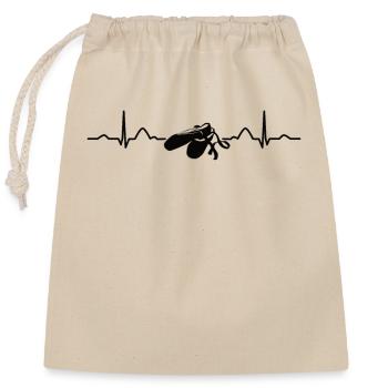 Ballet, Danseur, Battement de cœur, Ecg, Ballerine - Sac cadeau en coton avec cordon (25 x 30 cm) - nature - Devant