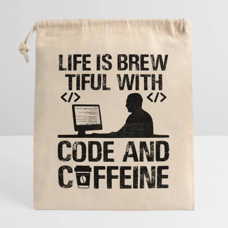 Kaffee-Codierung Programmierer Programmierer Entwickler Nerd Coff Verschließbarer Geschenkbeutel aus Baumwolle (25x30cm)