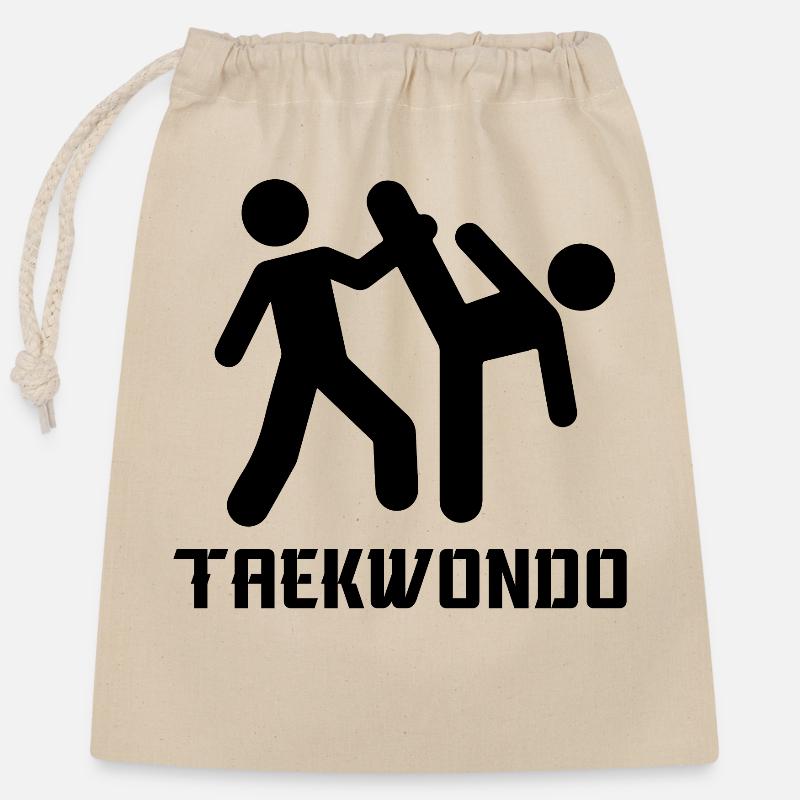 Taekwondo - Closable cotton gift bag (25x30cm) - nature