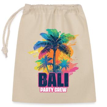 Bali Party Crew Vacation - Closable cotton gift bag (25x30cm) - nature - Front