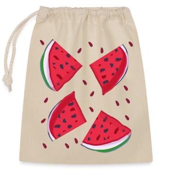 Watermelon Quarter - Closable cotton gift bag (25x30cm) - nature - Front
