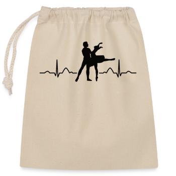 Ballet, Danseur, Battement de cœur, Ecg, Ballerine - Sac cadeau en coton avec cordon (25 x 30 cm) - nature - Devant