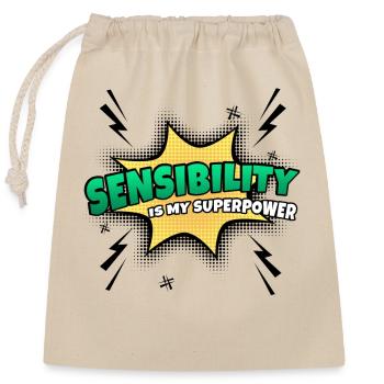 Sensitivity is my superpower trait - Closable cotton gift bag (25x30cm) - nature - Front