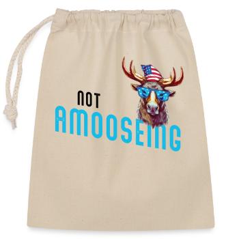 Non Amooseing Cool Moose - Closable cotton gift bag (25x30cm) - nature - Front
