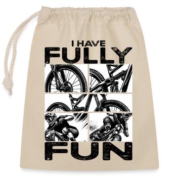 Mountainbike I have fully fun MTB - Verschließbarer Geschenkbeutel aus Baumwolle (25x30cm) - Natur - Vorne
