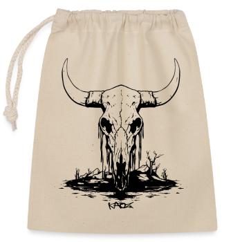 Bulls Skull - Closable cotton gift bag (25x30cm) - nature - Front