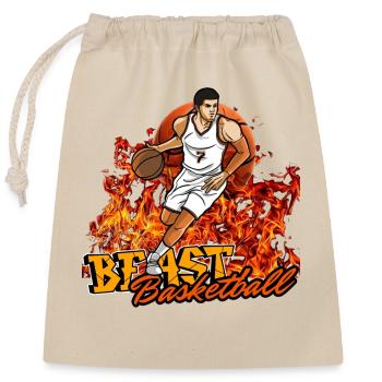 Beast Basketball - Closable cotton gift bag (25x30cm) - nature - Front