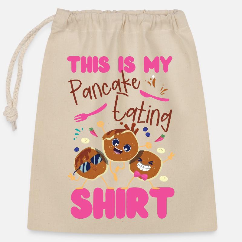 Les enfants amateurs de crêpes c’est mon - Sac cadeau en coton avec cordon (25 x 30 cm) - nature