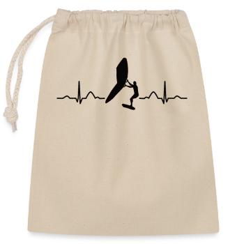Wings Surfer Wingsurfing Retro Foil Wings - Closable cotton gift bag (25x30cm) - nature - Front