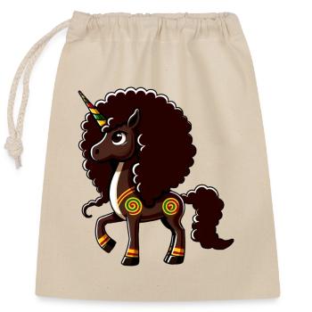 Melanin Unicorn Black Girl Magic - Closable cotton gift bag (25x30cm) - nature - Front