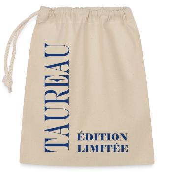 Taureau - Sac cadeau en coton avec cordon (25 x 30 cm) - nature - Devant