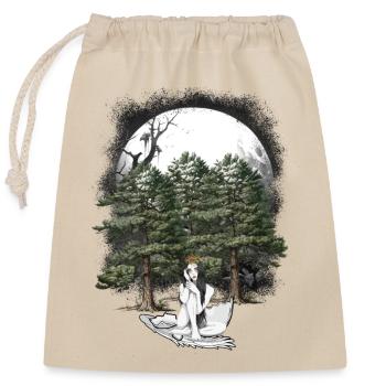 Girl Forest Fairy Elf Fantasy Fairy Character Egg - Closable cotton gift bag (25x30cm) - nature - Front
