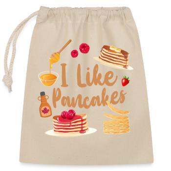 Pancake Lover Kids I Like Pancakes - Closable cotton gift bag (25x30cm) - nature - Front