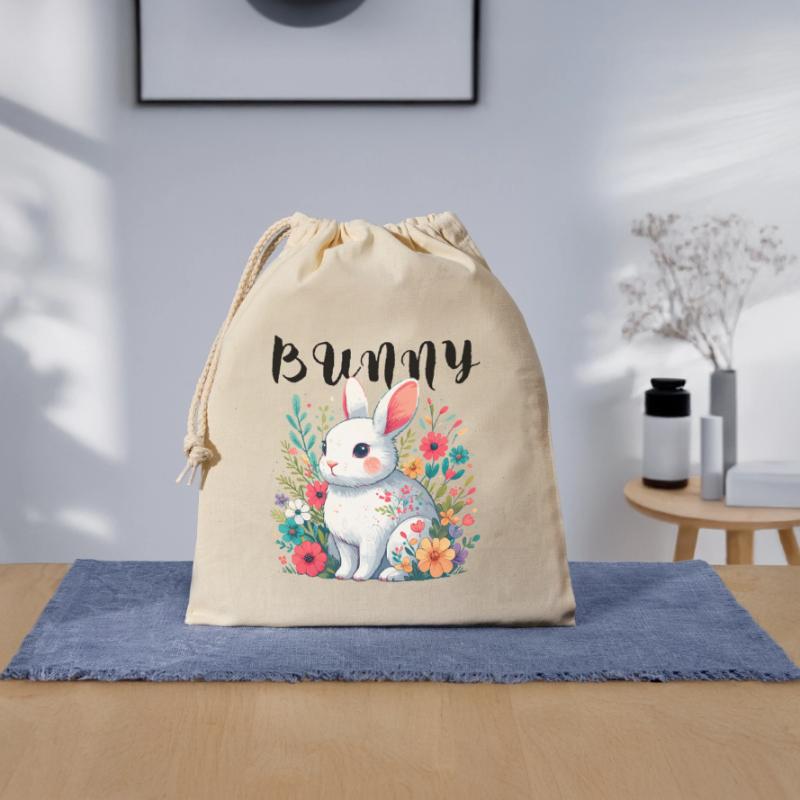 Bunny Bunny Bunny Easter Bunny Easter Spring Child Closable cotton gift bag (25x30cm)