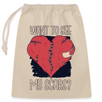 Je veux voir mes cicatrices cathéter de stimulateurs cardiaques ouvert - Sac cadeau en coton avec cordon (25 x 30 cm) - nature - Devant