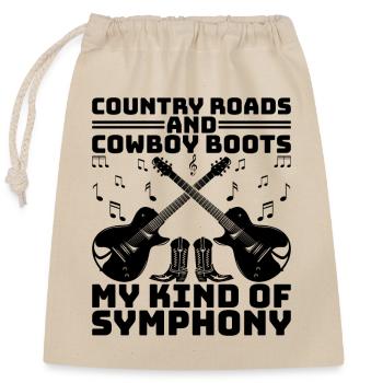 County Music Vintage Music Lover Western Country C - Verschließbarer Geschenkbeutel aus Baumwolle (25x30cm) - Natur - Vorne